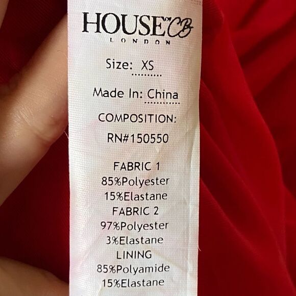 House of CB Fornarina Maxi Red Dress Tank Organza Bodycon Backless Mesh Size XS - Picture 16 of 17